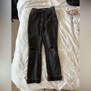 Abercrombie & Fitch Black Ultra High Rise Mom Jeans